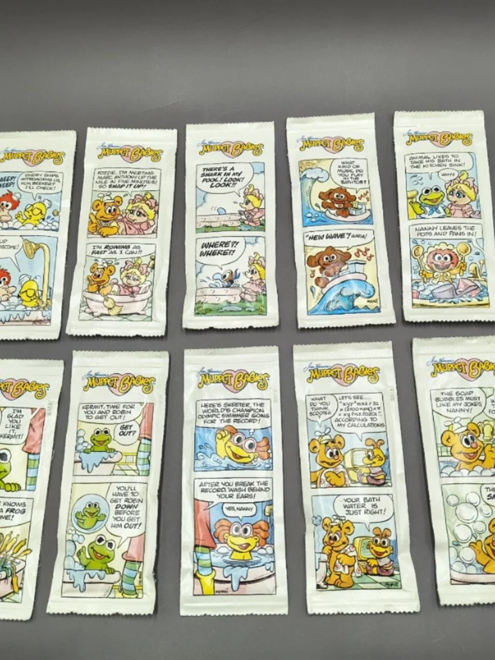 Vintage 1986 Avon Muppets Bubble Bath Comic Strip Packets with Original Box NOS